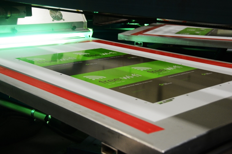 NGS uses UV inks in all of our screen printing and large format digital printing products.